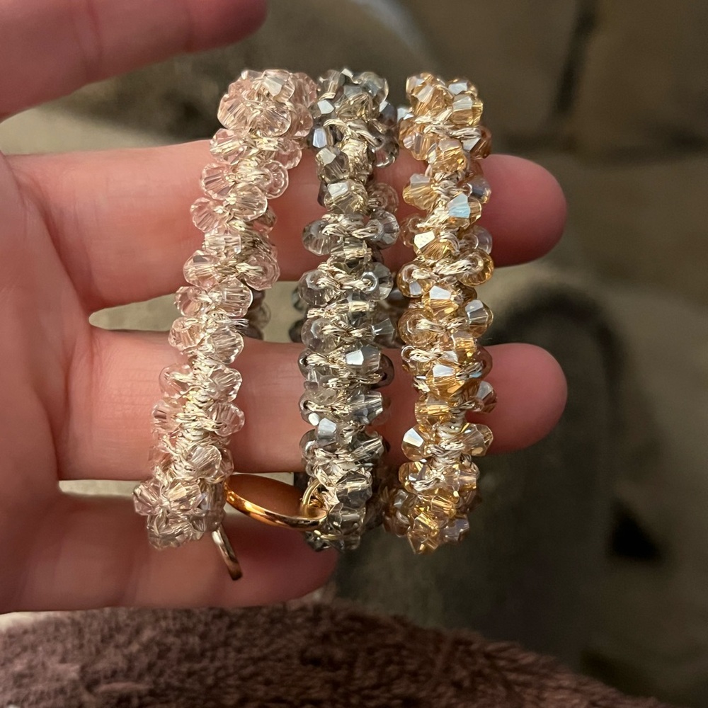 Elegant Crystal Beaded Hair bands 3 pack